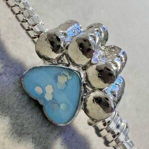 Blue Puppy Paw Charm fits PANDORA